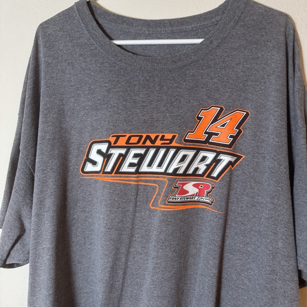 Tony Stewart #14 Sprint Car Racing T Shirt Gray Graphic Tee Mens XXL